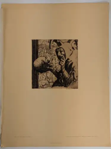 Originalradierung: Die Narren, Fritz Gilsi, Staatsdruckerei, Wien, Grafik, Kunst