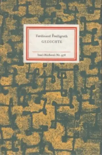 Insel-Bücherei 978, Gedichte, Freiligrath, Ferdinand. 1973, Insel-Verlag