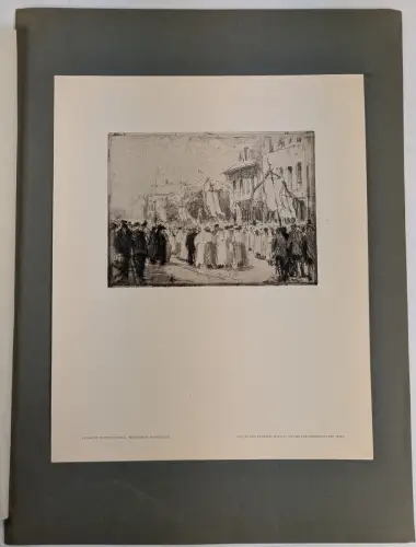 Originalradierung: Prozession, Hermann Kupferschmid,