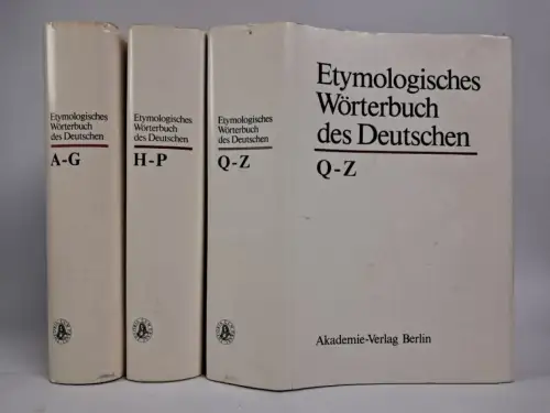 Buch: Etymologisches Wörterbuch des Deutschen, Akademie Verlag, 1989, 3 Bände