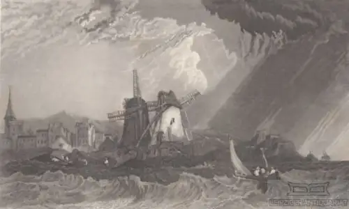 St. Malo. aus Meyers Universum, Stahlstich. Kunstgrafik, 1850, gebraucht, gut