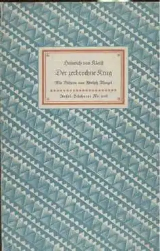 Insel-Bücherei 106, Der zerbrochne Krug, Kleist, Heinrich von. 1952