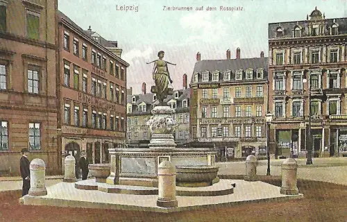 AK Leipzig. Zierbrunnen auf dem Rossplatz. ca.1907, Verlag G. Friedrich