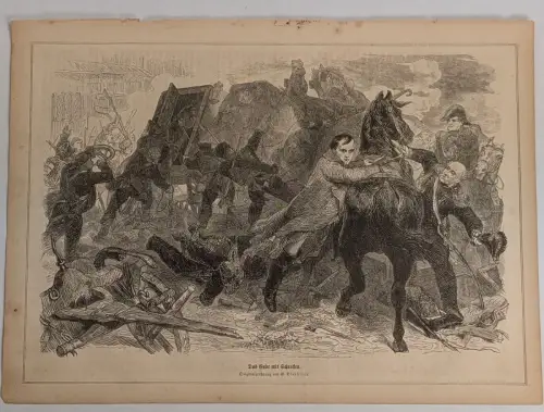 Holzstich: Das Ende mit Schrecken, Daheim, Grafik, Georg Bleibtreu, 1865