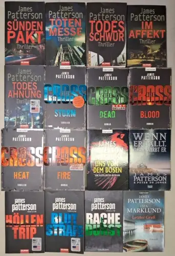 16 Bücher James Patterson: Letzter Gruß, Blood; Fire; Dead; Blutstrafe u.a.