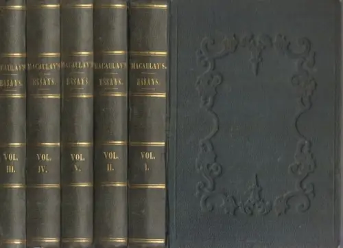 Buch: Critical and Historical Essays, Macaulay, 5 Bände, 1850, B. Tauchnitz