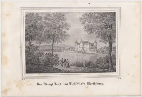 Lithografie: Das königl. Jagd- und Lustschloss..., Pietzsch, Grafik, 1836,