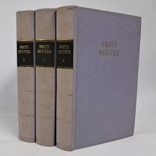 Buch: Fritz Reuters Werke in drei Bänden. BDK, 1974, Aufbau Verlag, 3 Bände
