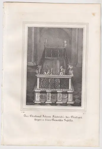 Lithografie: Das Grabmal Johann Friedrich's des Grossmütigen..., Saxonia, Grafik