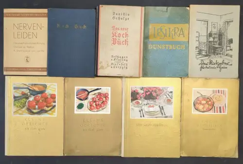 Konvolut; 9 Kochbücher, Davidis-Schulze, Rezepte, Kochbuch, Kochen, Backen