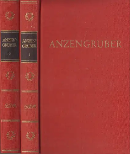 Buch: Ludwig Anzengrubers Werke in zwei Bänden, 1977, BDK, Aufbau, 2 Bände