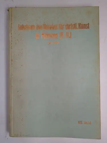 Buch: Jahrbuch des Vereins für christliche Kunst in München VII. Band 1929