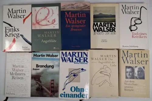 10 Bücher Martin Walser: Angstblüte, Finks Krieg, Brunnen, Liebe, Brandung, Tod