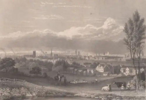 Birmingham in England. aus Meyers Universum, Stahlstich. Kunstgrafik, 1850