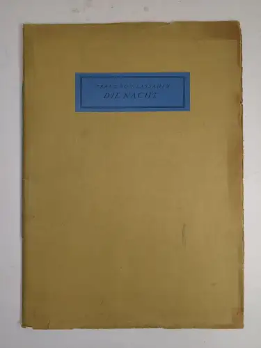 Buch: Die Nacht, Franz von Lassaulx, 1925, Buchdruckerei Paul Gehly