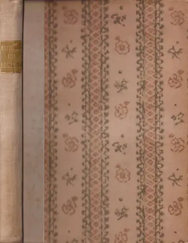 Buch: Euryalus und Lukrezia, Aeneas Sylvius Piccolomini, 1907, Insel Verlag