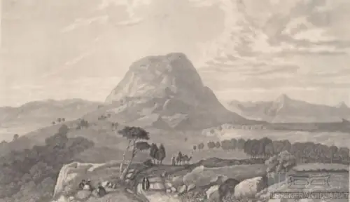 Der Berg Tabor. aus Meyers Universum, Stahlstich. Kunstgrafik, 1850