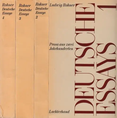Buch: Deutsche Essays, Grimm, H./ Adorno, A./ Kant, I./ u. a. 4 Bände, 1968