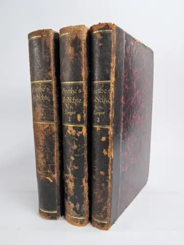 Buch: Johann Wolfgang von Goethe's Gedichte I-III, Hempel, 1882, 3 Bände