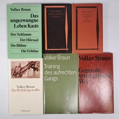 6 Bücher Volker Braun: Wirklichgewollte, Hinze & Kunze, Unvollendete Geschichte