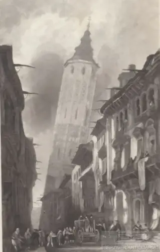 Das Wunder von Saragossa. aus Meyers Universum, Stahlstich. Kunstgrafik, 1850