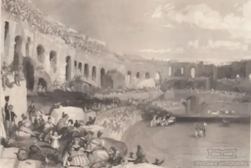 Das Amphitheater in Nismes. aus Meyers Universum, Stahlstich. Kunstgrafik, 1850