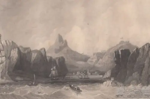 St. Helena. Longwood, Napoleons Wohnung. aus Meyers Universum, Stahlstich. 1850