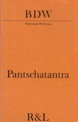 Buch: Pantschatantra, (Visnusarma). BDW, Bibliothek der Weltliteratur, 1978