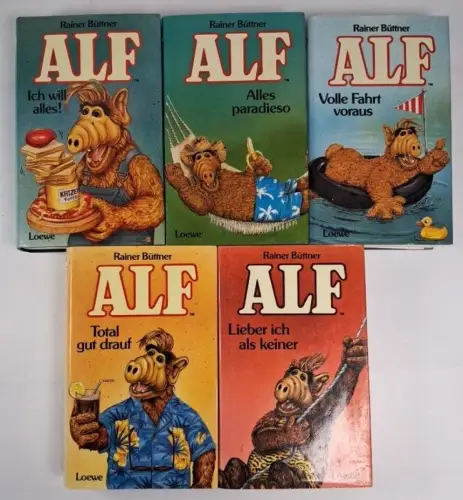 5 Bände Alf, Rainer Büttner, Loewe Verlag, Lieber ich als keiner; Total gut ...