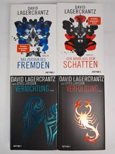 4 Bücher David Lagercrantz: Verfolgung, Vernichtung,  Schatten, Fremde. Heyne
