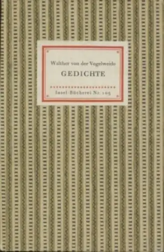 Insel-Bücherei 105, Gedichte, Walther von der Vogelweide. 1951, Insel-Verlag