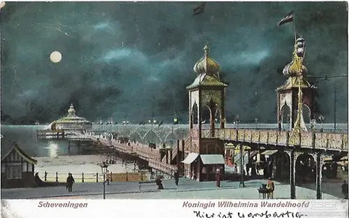AK Scheveningen. Koningin Wilhelmina Wandelhoofd. ca. 1913, Postkarte. Serien Nr