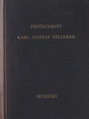 Buch: Festschrift Karl Gustav Fellerer, Hüschen, Heinrich, 1962, Gustav Bosse