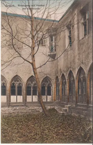 AK Erfurt. Kreuzgang mit Fenster der Lutherzelle, Carl H. Odemar, Postkarte