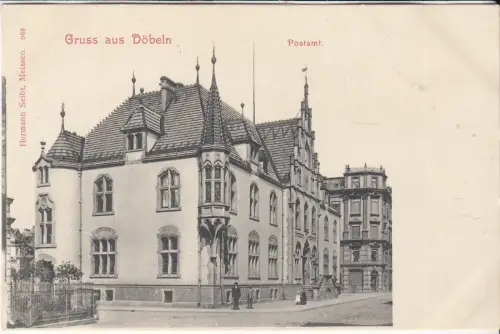AK Gruss aus Döbeln. Postamt, ca. 1905, Hermann Seibt, Postkarte, ungelaufen gut