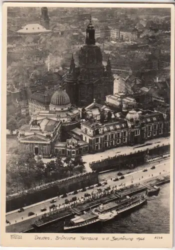 AK Dresden, Brühlsche Terrasse v. d. Zerstörung 1945, ca. 1961, Walter Hahn