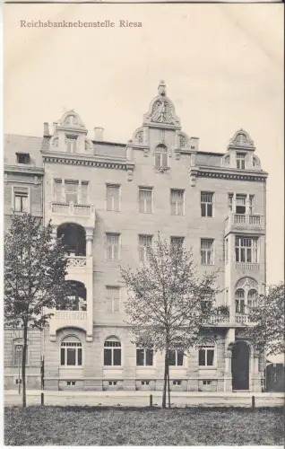 AK Reichsbanknebenstelle Riesa, ca. 1910, Otto Werner, Postkarte, ungelaufen