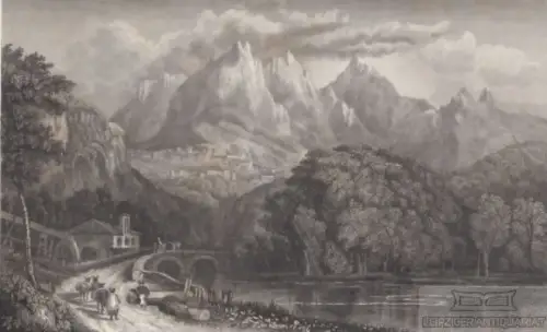 Cintra bei Lissabon in Portugal. aus Meyers Universum, Stahlstich. Kunstgrafik