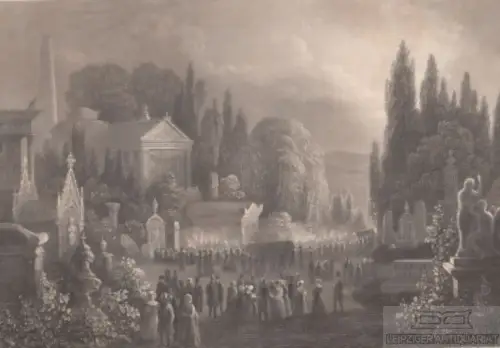 Pere La Chais (Paris). aus Meyers Universum, Stahlstich. Kunstgrafik, 1850