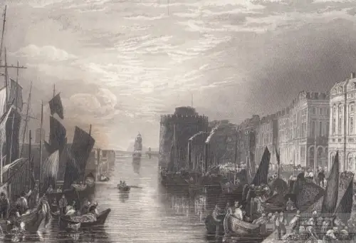 Havre. aus Meyers Universum, Stahlstich. Kunstgrafik, 1850, gebraucht, gu 265665