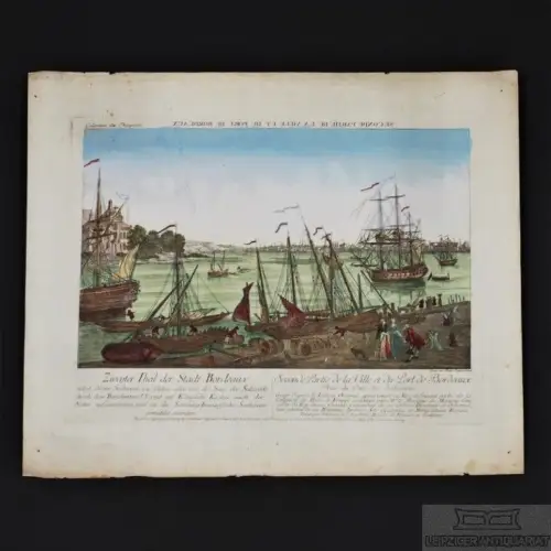 Kupferstich: Zweyter Theil der Stadt Bordeaux, Leizel, Johann Friedrich