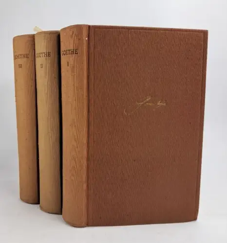 Buch: Auswahl in drei Bänden, Goethe, Johann Wolfgang von. 3 Bände, 1952