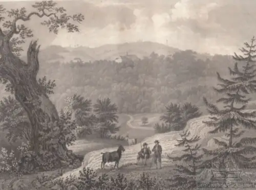 Heiliger Kreutzberg & Kloster in der Rhön. aus Meyers Universum, Stahlstich