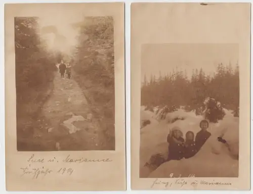 2 AK Portrait Kinder - Heinz, Suse und Marianne 1914, Fotografie, vintage