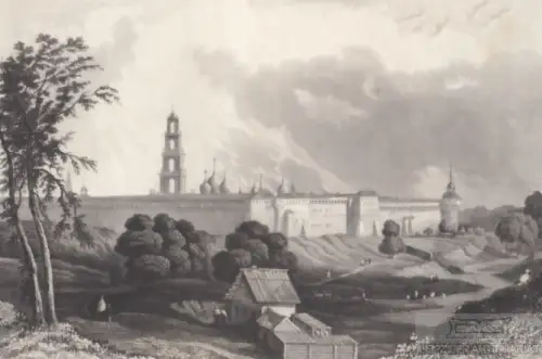 Das Troizker Sergiuskloster. aus Meyers Universum, Stahlstich. Kunstgrafik, 1850