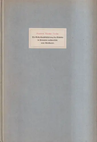 Buch: Die Erste Kunstschöpfung der Enkelin ... Vischer, 1886, Bonz, Exemplar 266