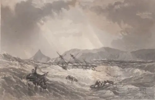 Cap Horn. aus Meyers Universum, Stahlstich. Kunstgrafik, 1850, gebraucht, gut