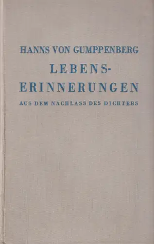 Buch: Lebenserinnerungen, Gumppenberg, Hanns von, 1929, Eigenbrödler-Verlag