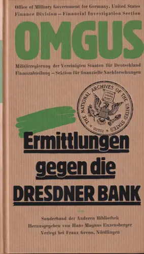 Buch: OMGUS: Ermittlungen gegen die Dresdner Bank, 1946, Bischoff, Ulrike, 1986