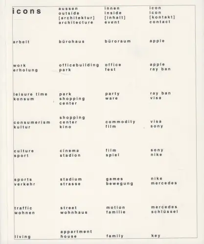 Buch: Icons - Bilder einer Stadt, Baltz, 1998, Edition Galerie Fotohof Salzburg